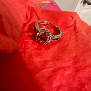 Rose gold diamond and pink sapphire ring size 6
